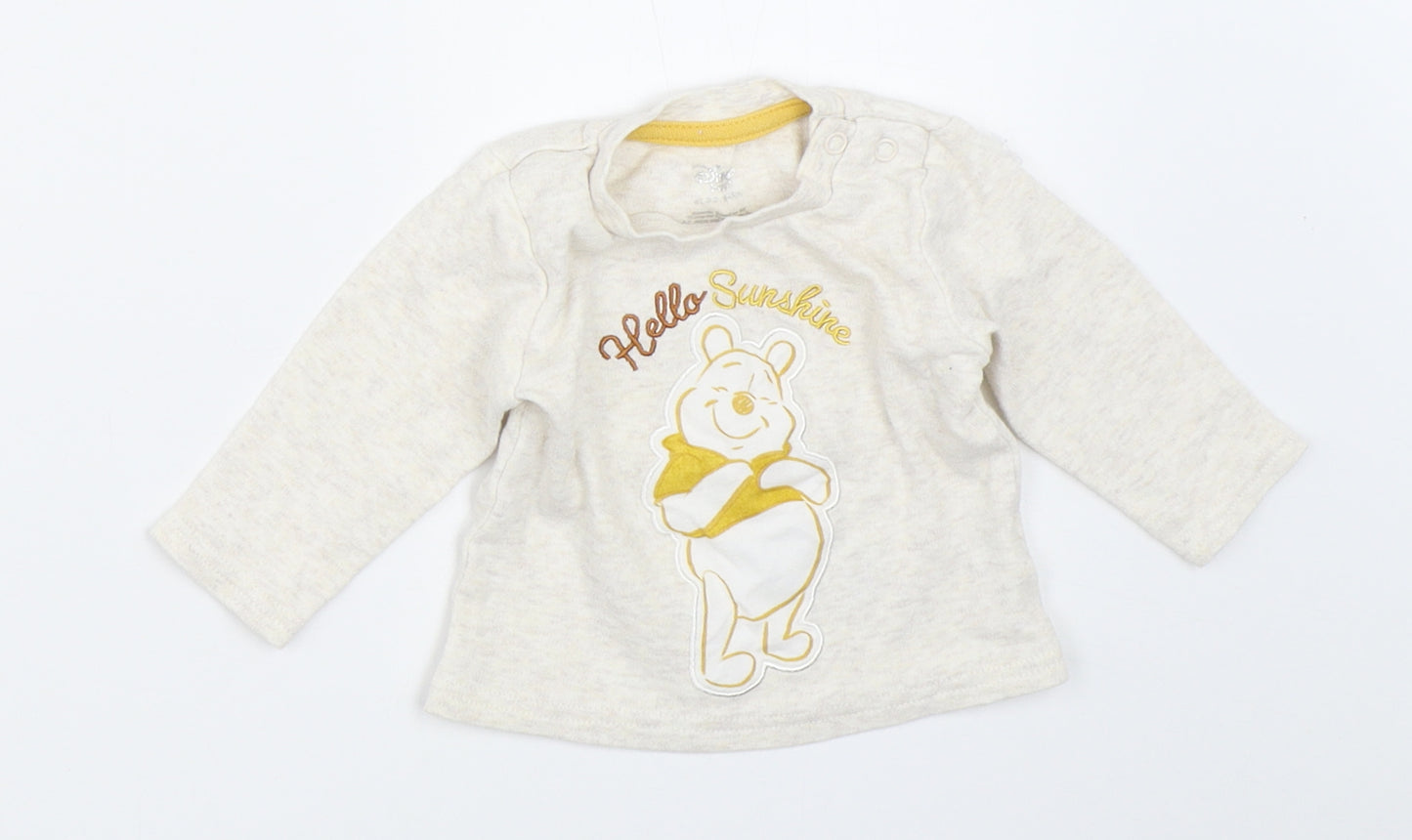 Primark Baby Beige   Basic T-Shirt Size 3-6 Months  - Winnie The Pooh