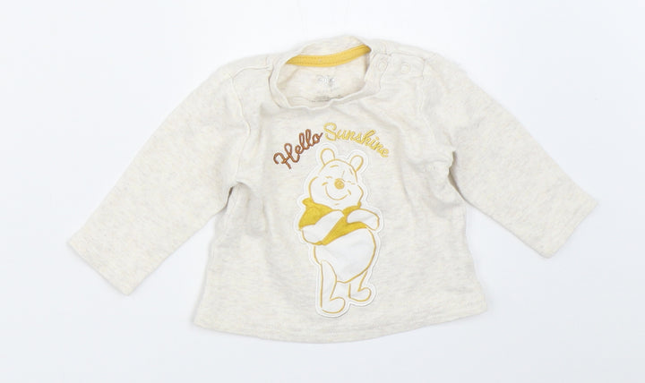 Primark Baby Beige Basic T-Shirt Size 3-6 Months - Winnie The Pooh