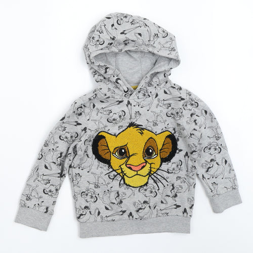F&F Boys Grey   Pullover Hoodie Size 4-5 Years  - lion king