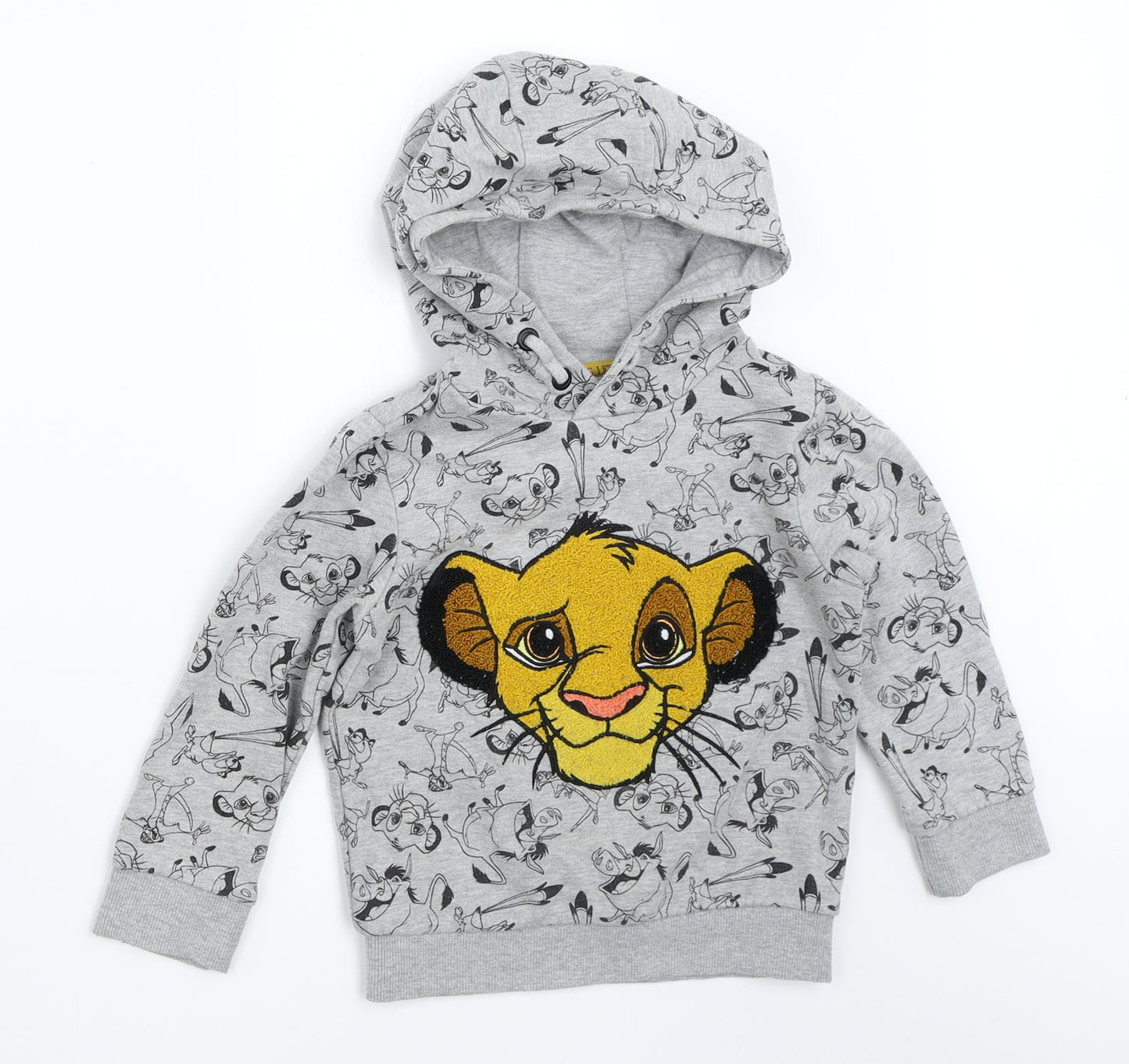 F&F Boys Grey   Pullover Hoodie Size 4-5 Years  - lion king