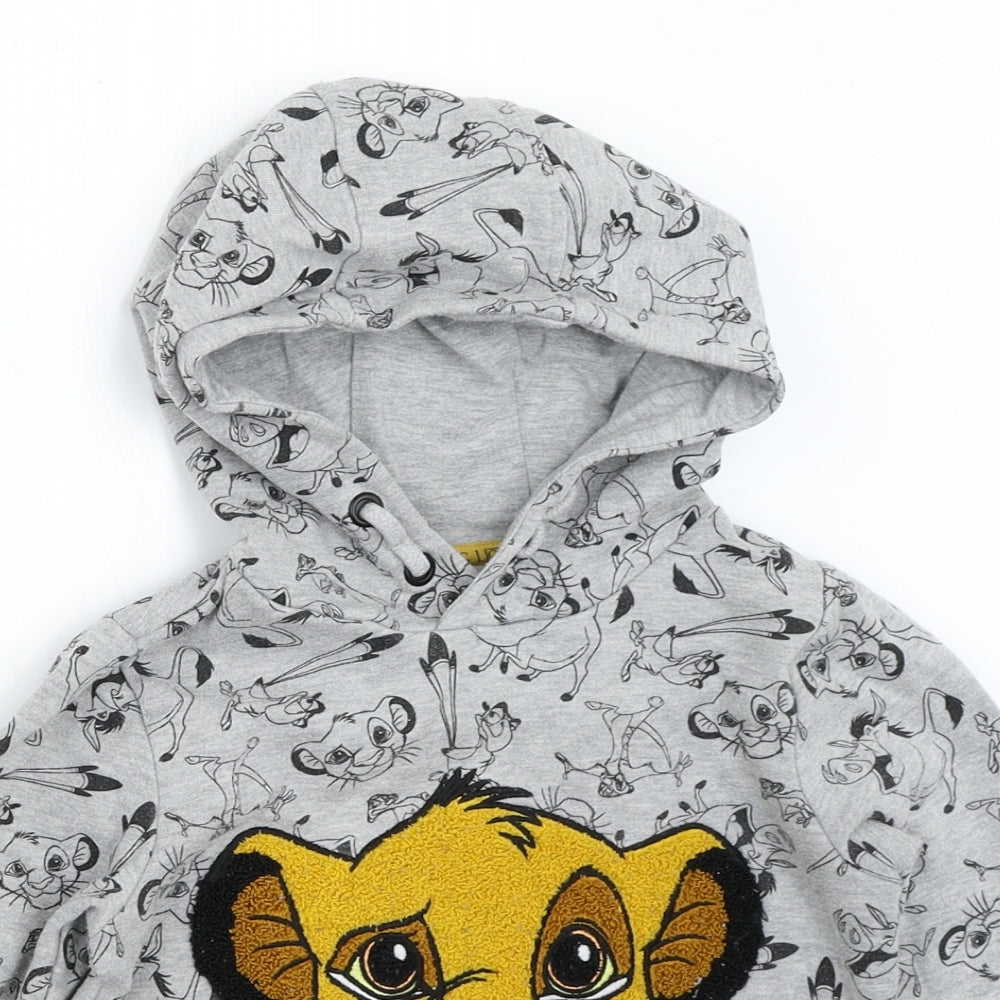 F&F Boys Grey   Pullover Hoodie Size 4-5 Years  - lion king