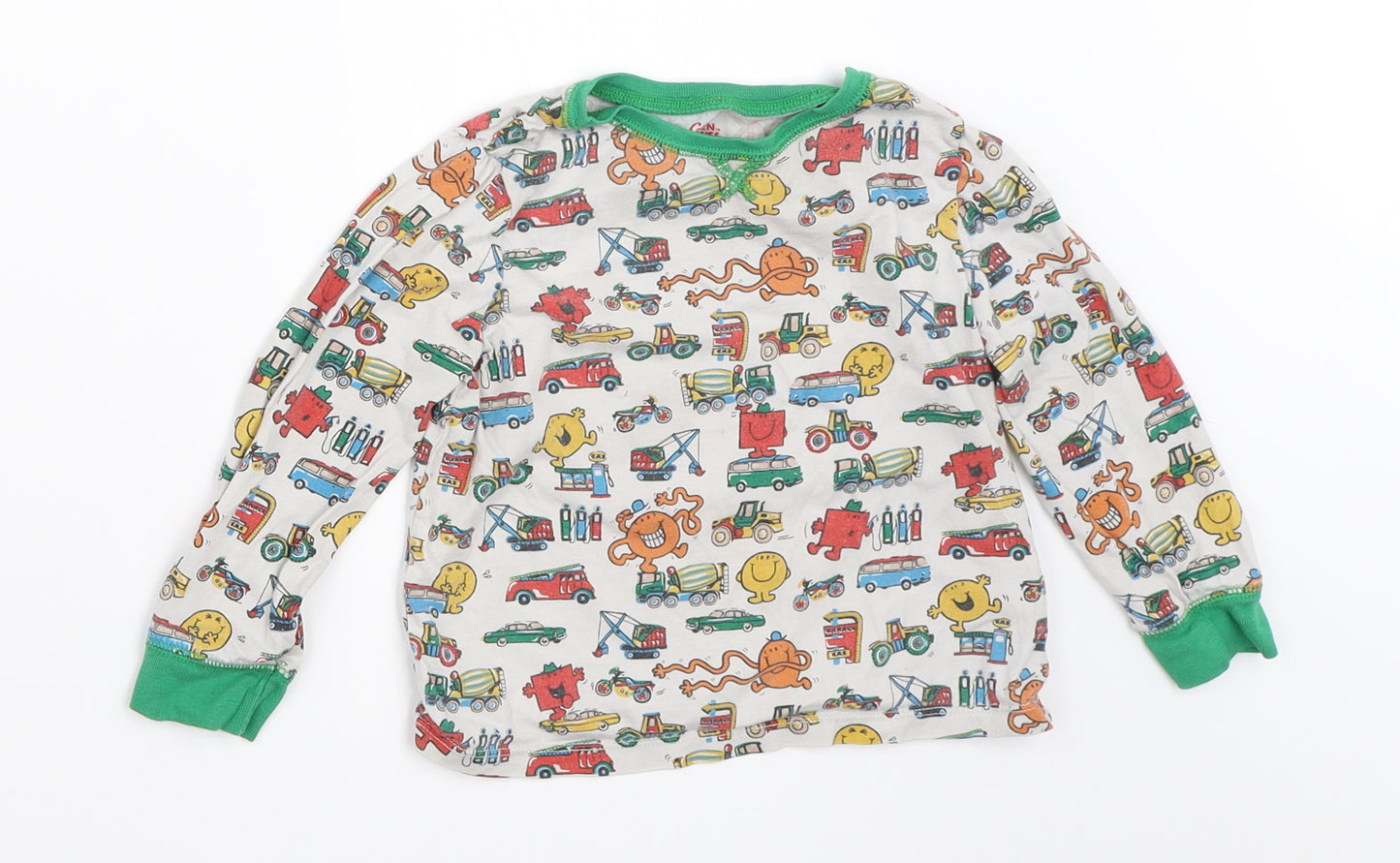 Cath Kidston Boys Ivory   Basic T-Shirt Size 2-3 Years  - mr men