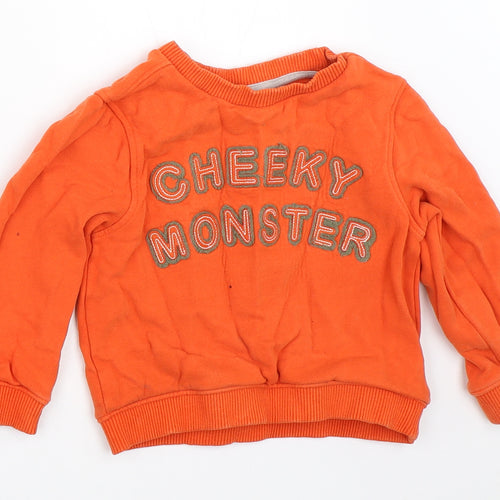 Mini Club Boys Orange   Pullover Sweatshirt Size 2-3 Years