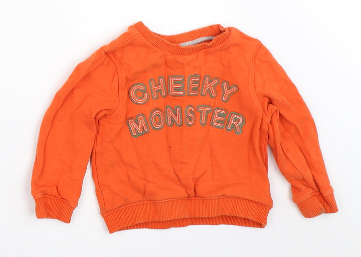 Mini Club Boys Orange Pullover Sweatshirt Size 2-3 Years