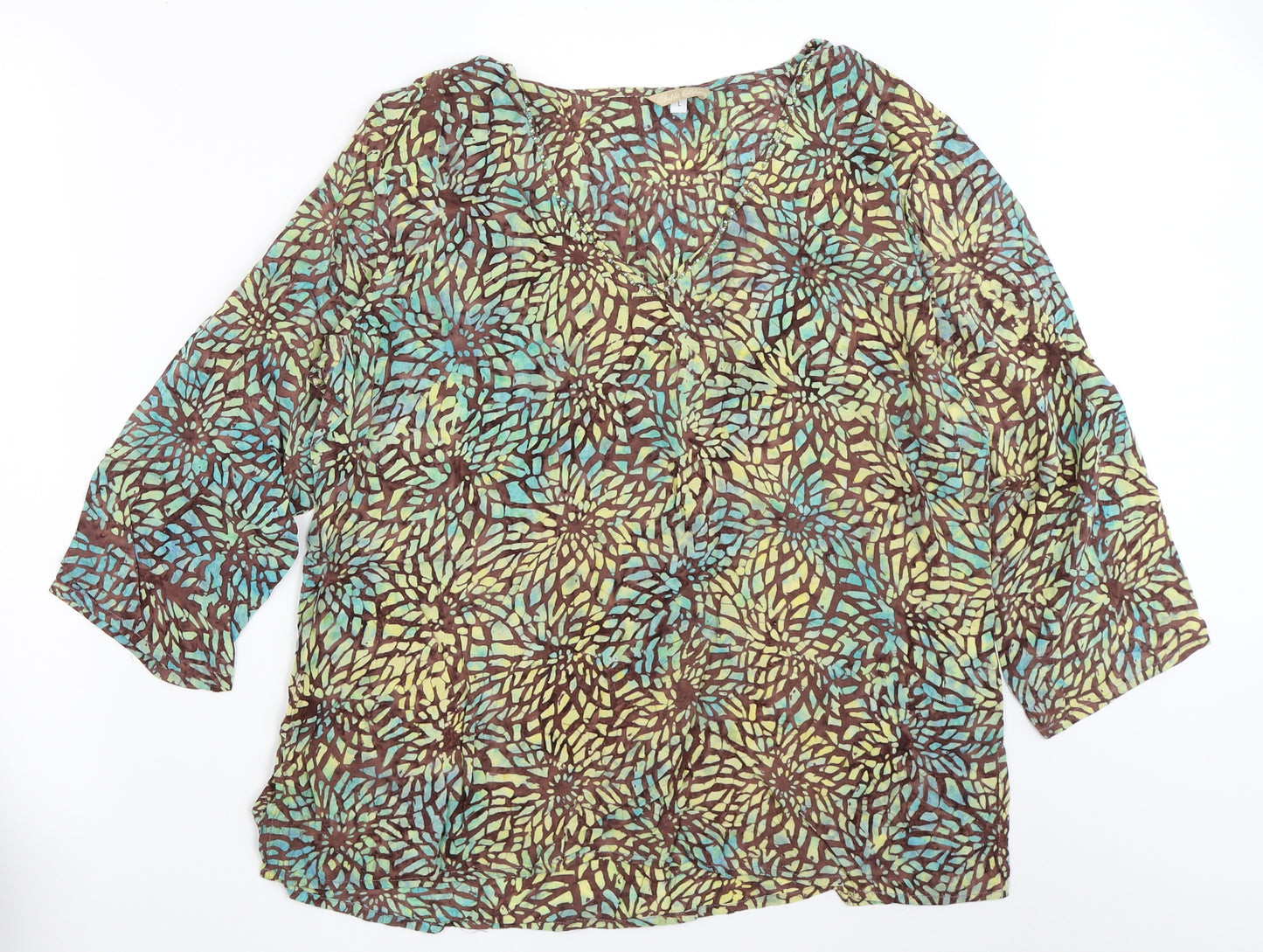 Sable Blane Womens Brown   Basic Blouse Size L