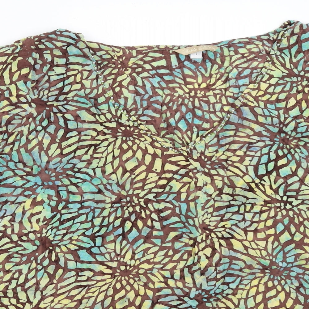 Sable Blane Womens Brown   Basic Blouse Size L