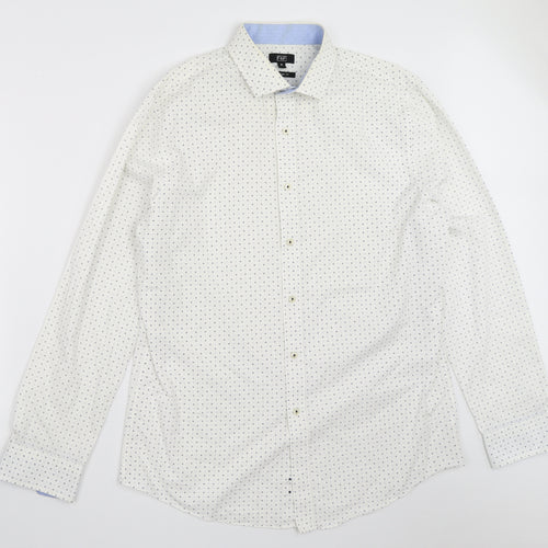 F&F Mens White    Button-Up Size 16