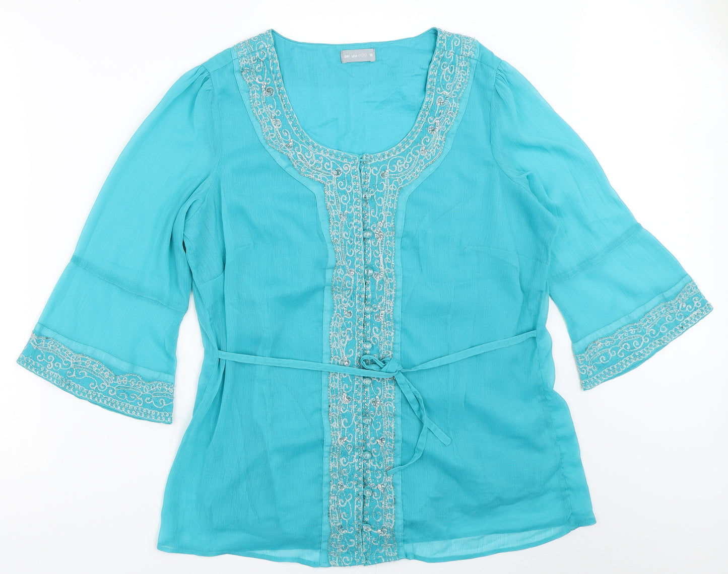 Per Una Womens Blue   Basic Blouse Size 18