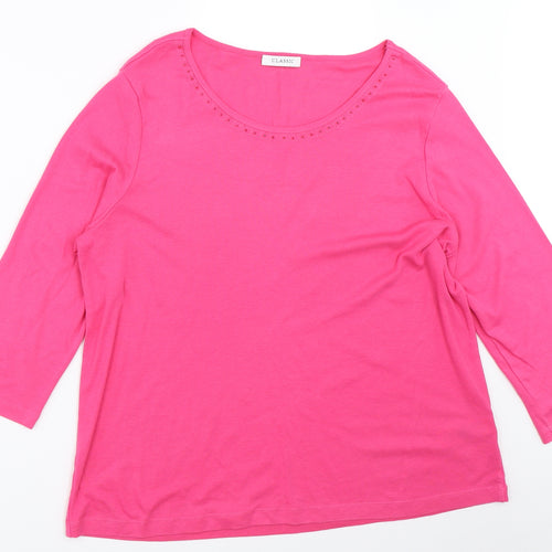 Marks and Spencer Womens Pink   Basic T-Shirt Size 16