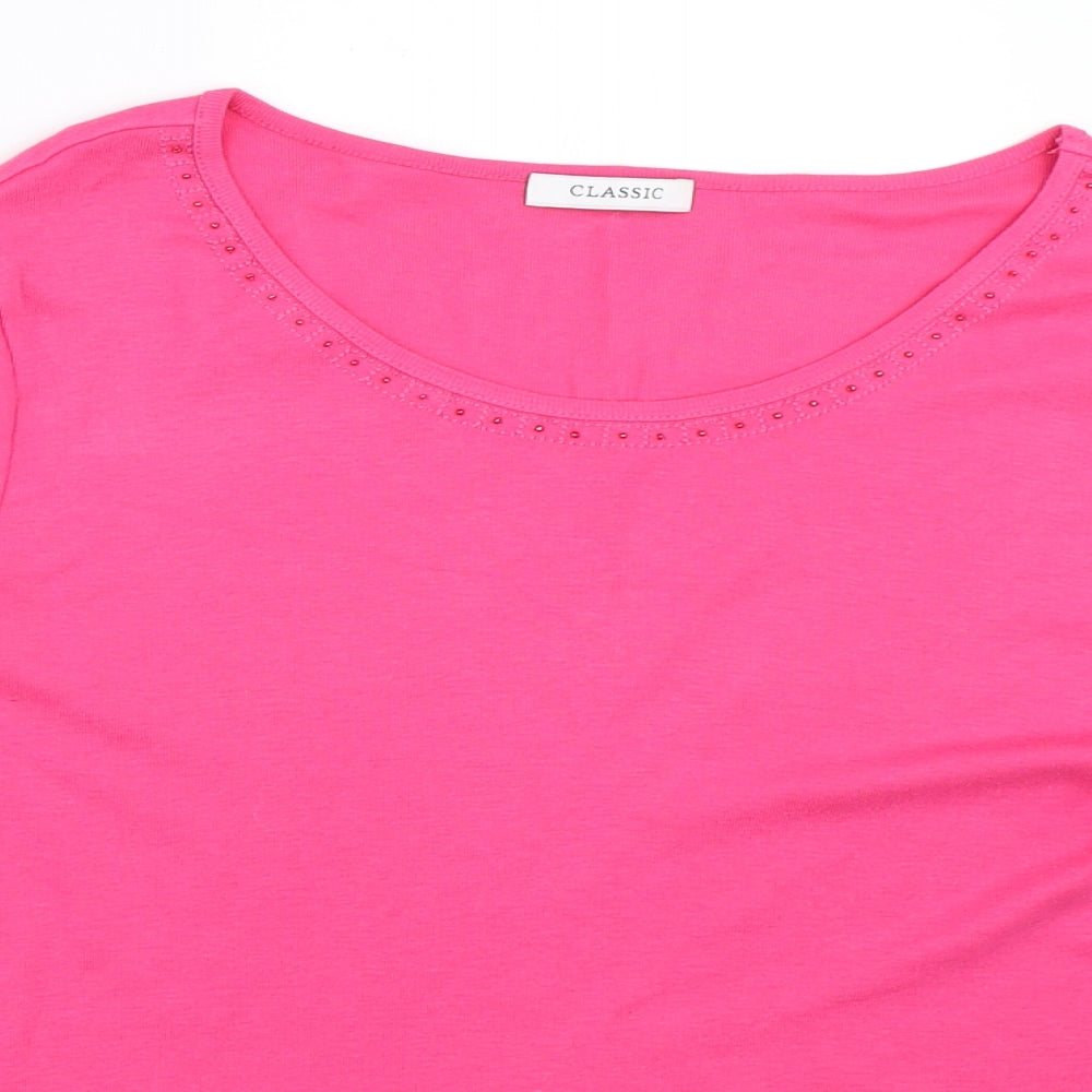 Marks and Spencer Womens Pink   Basic T-Shirt Size 16