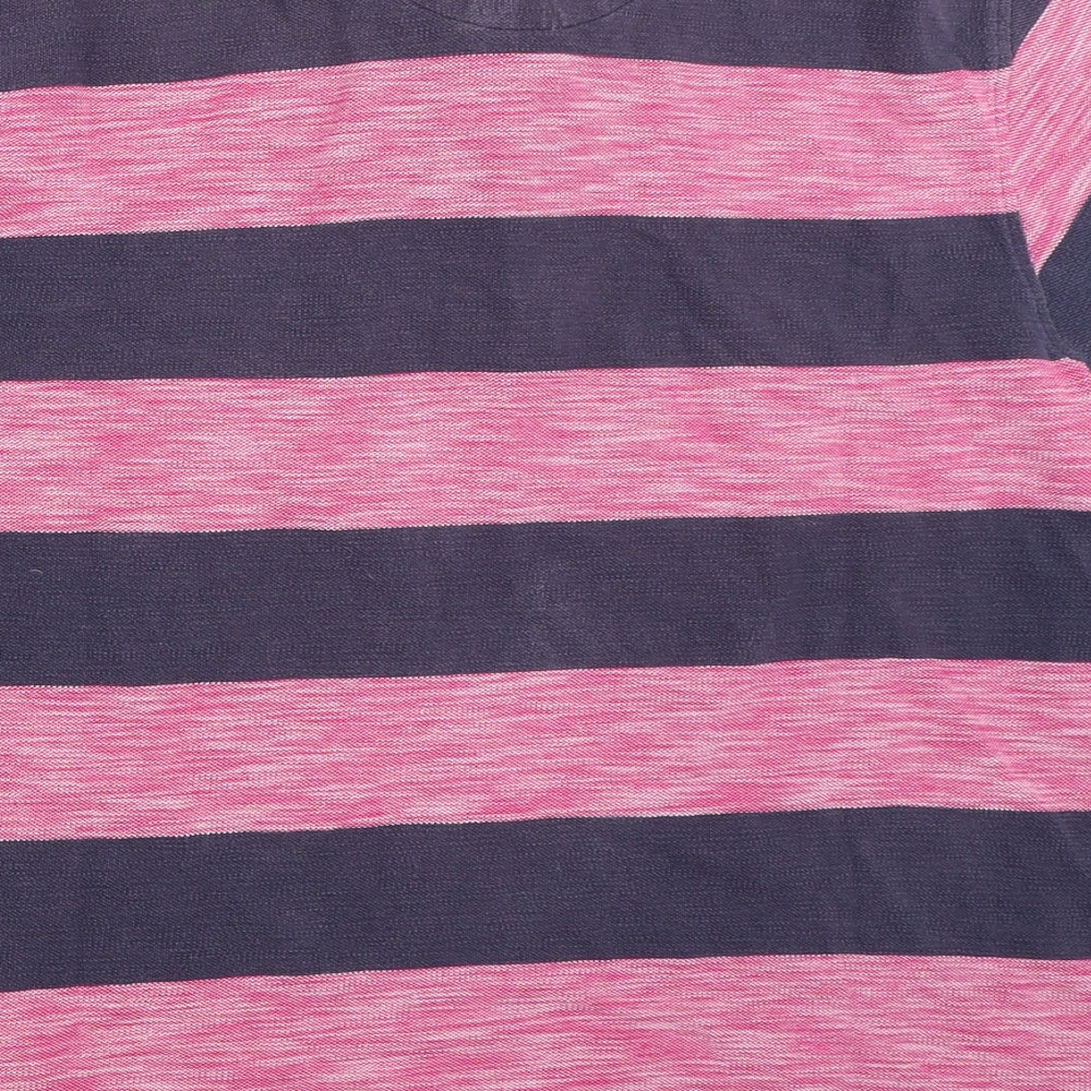 Blue Harbour Mens Blue Striped   Polo Size L