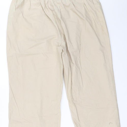 Marks and Spencer Womens Beige   Cropped Trousers Size 14 L20 in