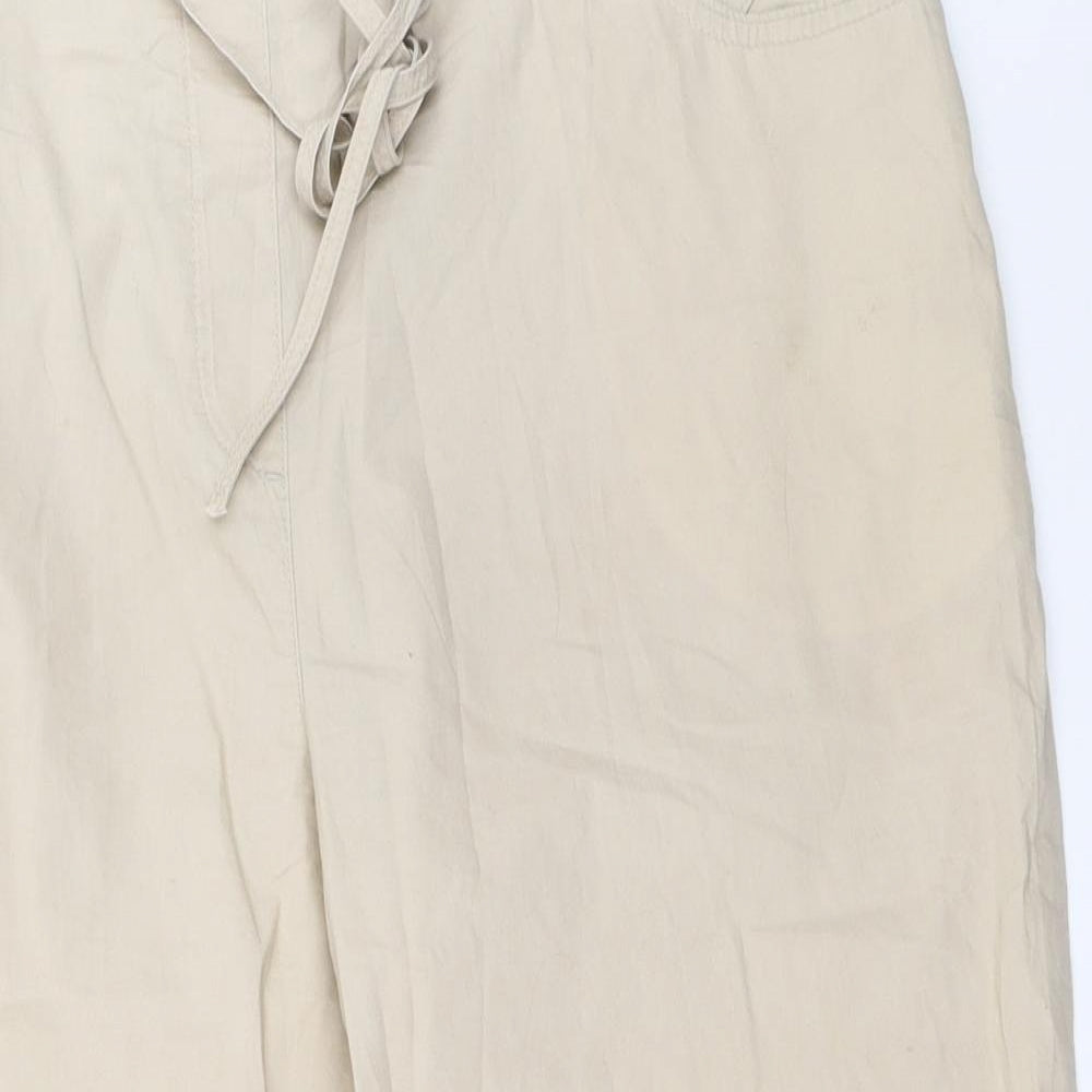 Marks and Spencer Womens Beige   Cropped Trousers Size 14 L20 in