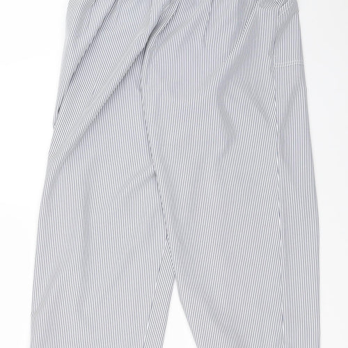 Classic Womens Blue Striped  Cropped Trousers Size 12 L21.5 in