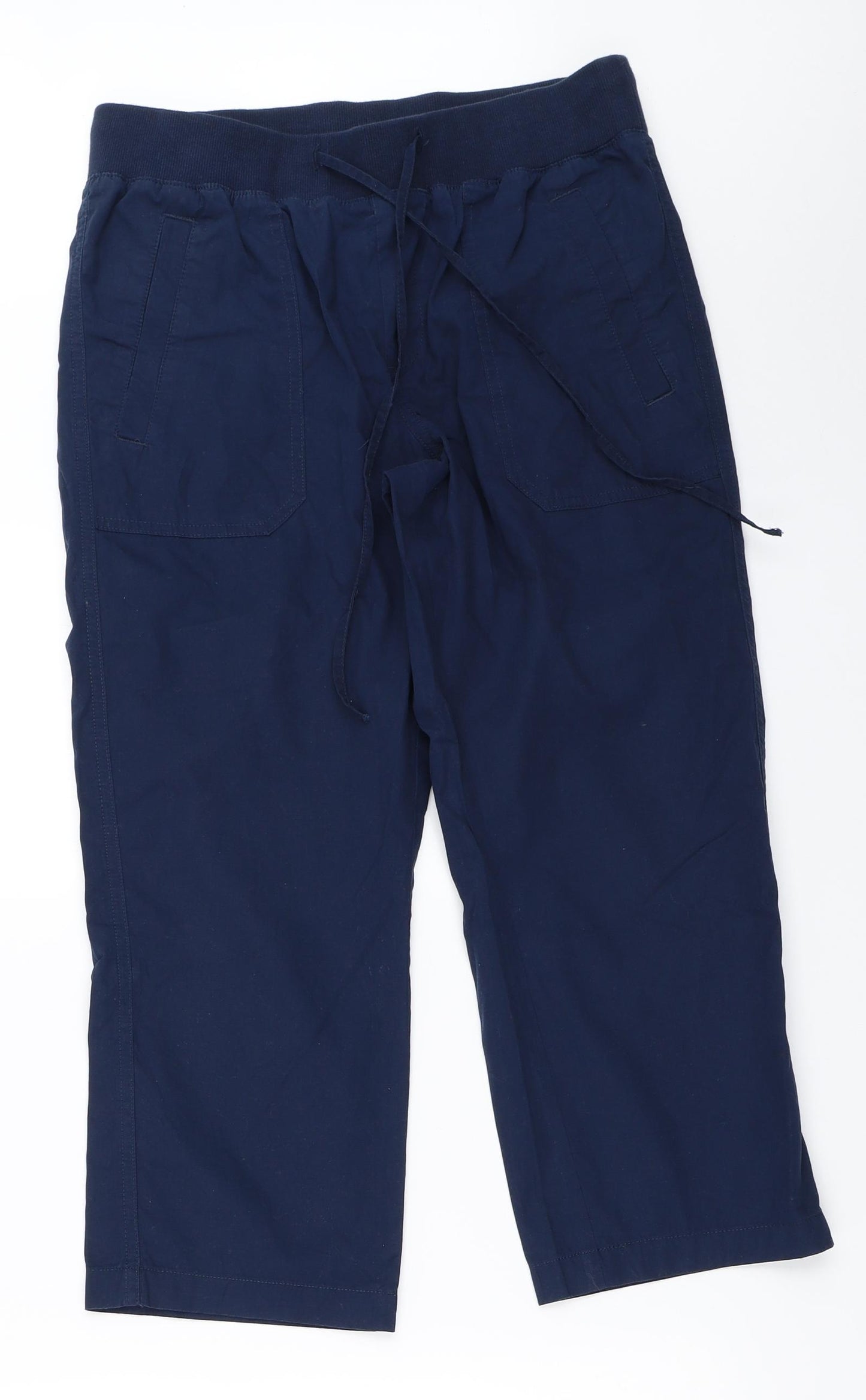 Marks and Spencer Womens Blue   Cropped Trousers Size 10 L21.5 in