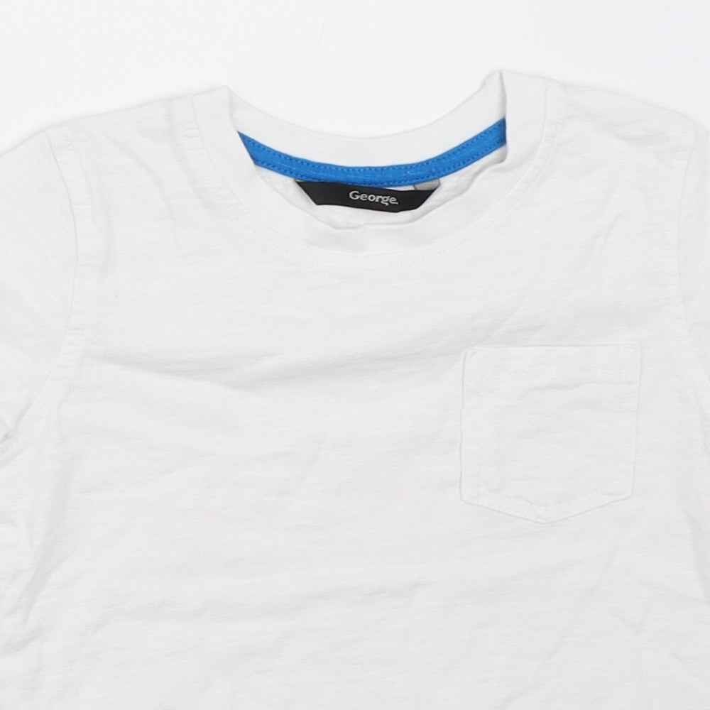 George Boys White   Basic T-Shirt Size 3-4 Years
