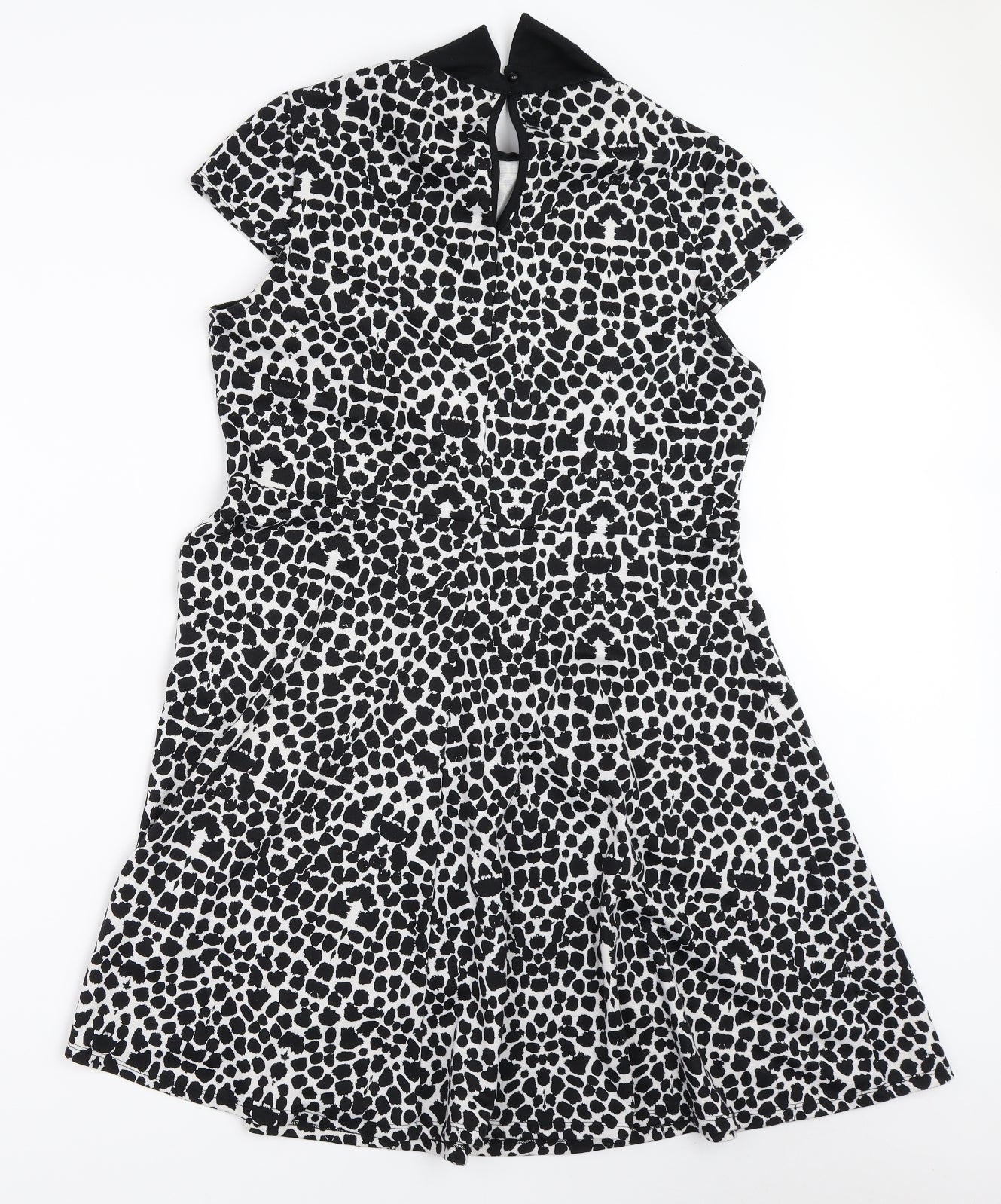 Dorothy Perkins Womens Black Animal Print  Fit & Flare  Size 16