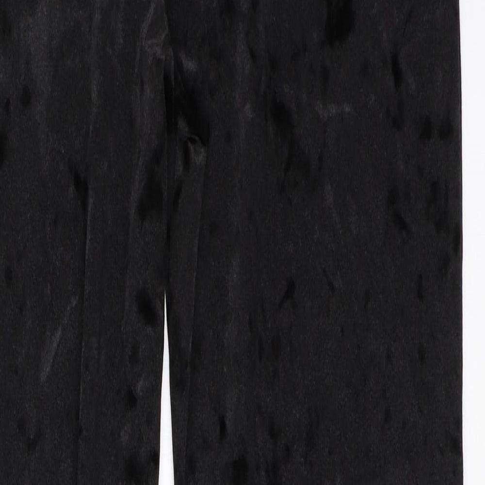 Pep&Co Womens Black  Velour Capri Leggings Size 14 L28 in