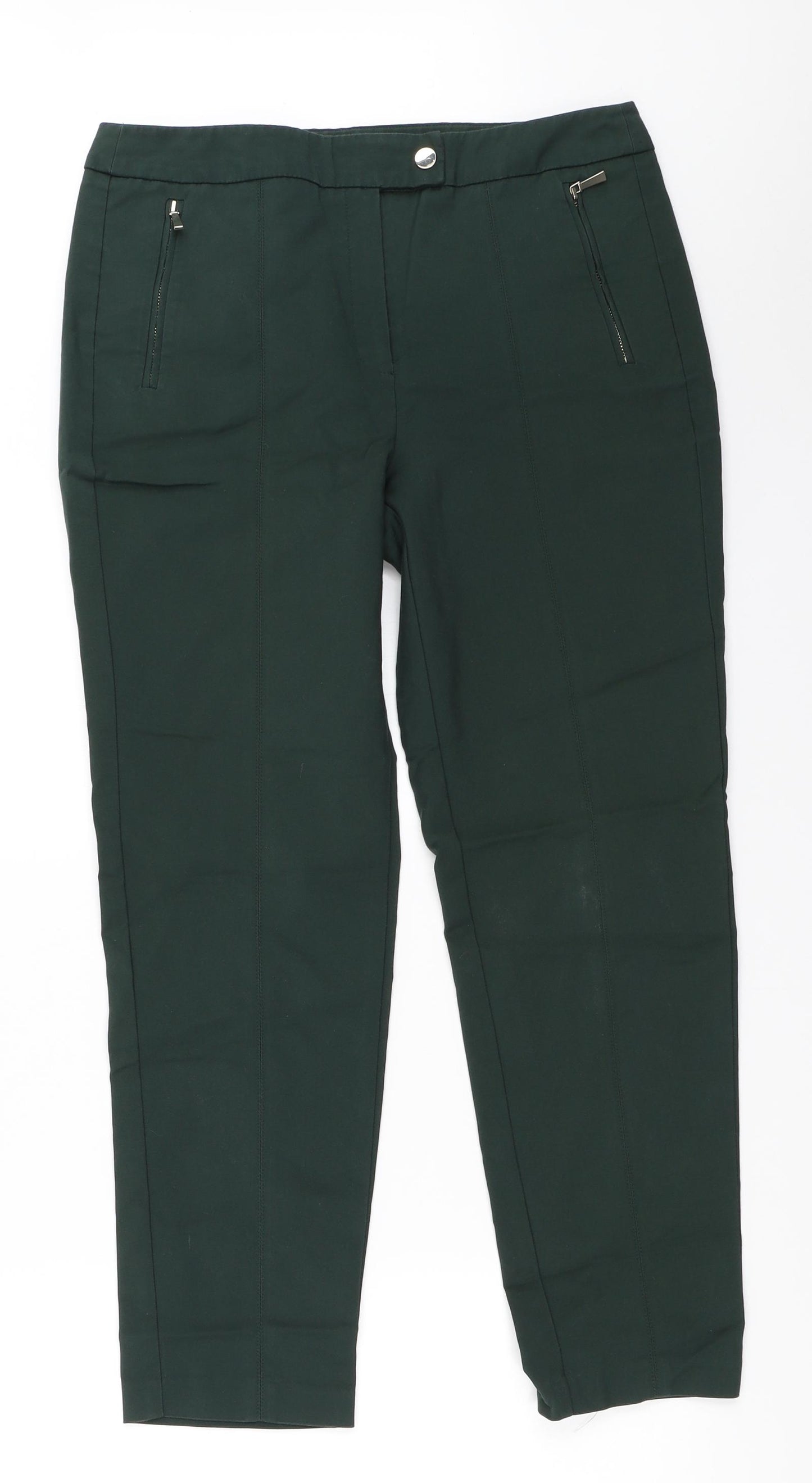 F&F Womens Green   Capri Trousers Size 12 L26 in