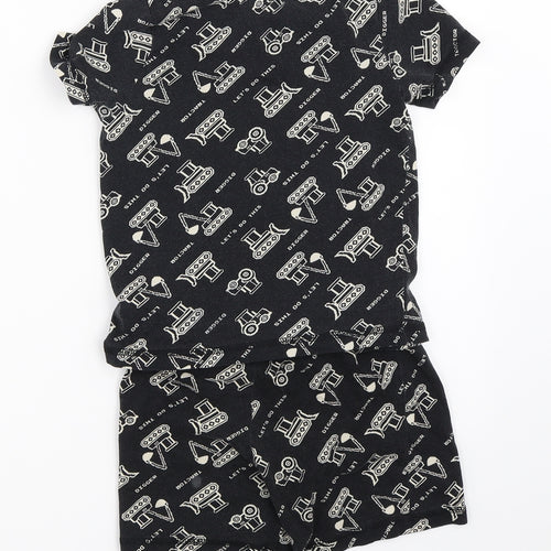 George Boys Black Solid   Pyjama Set Size 4-5 Years