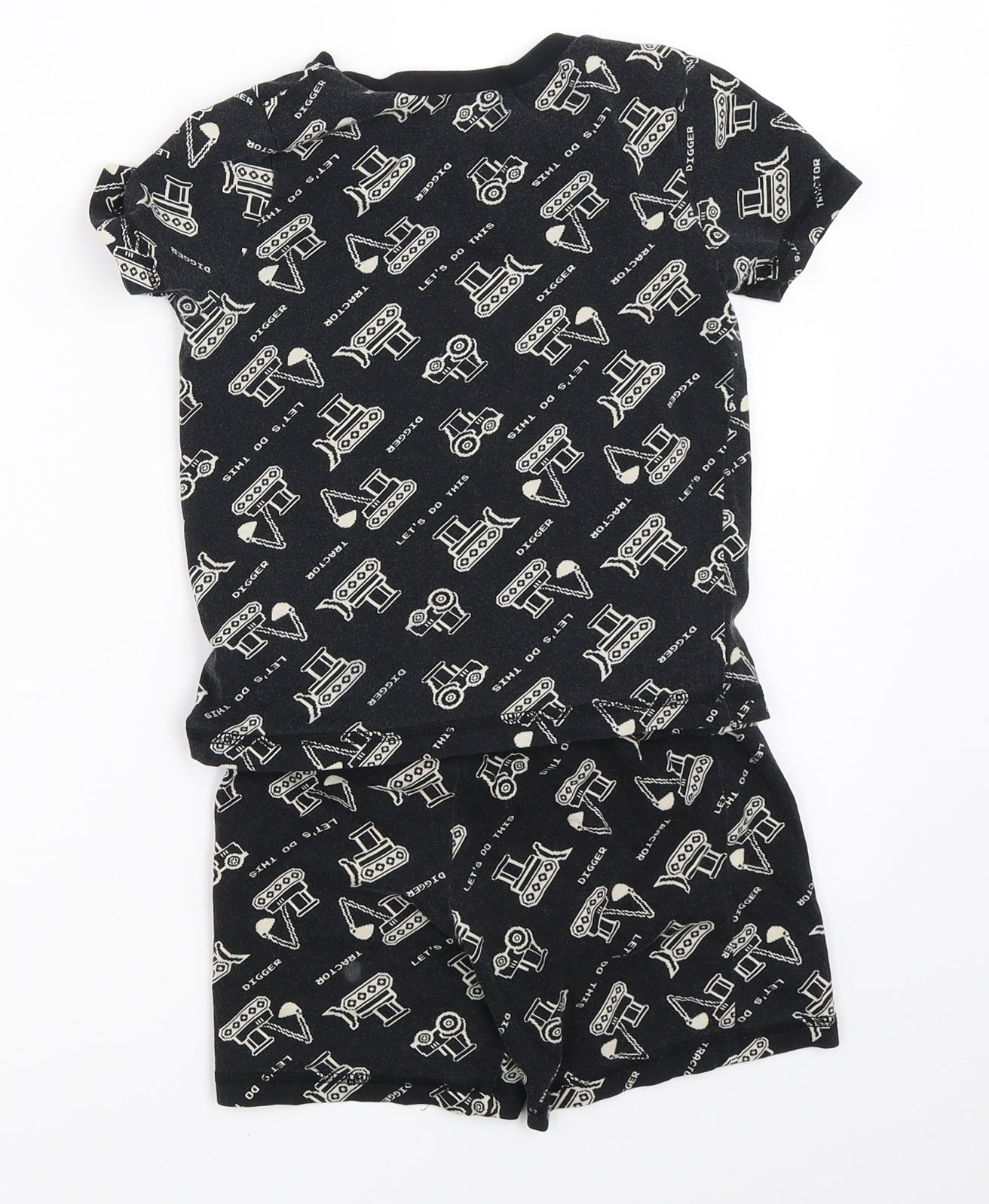 George Boys Black Solid   Pyjama Set Size 4-5 Years