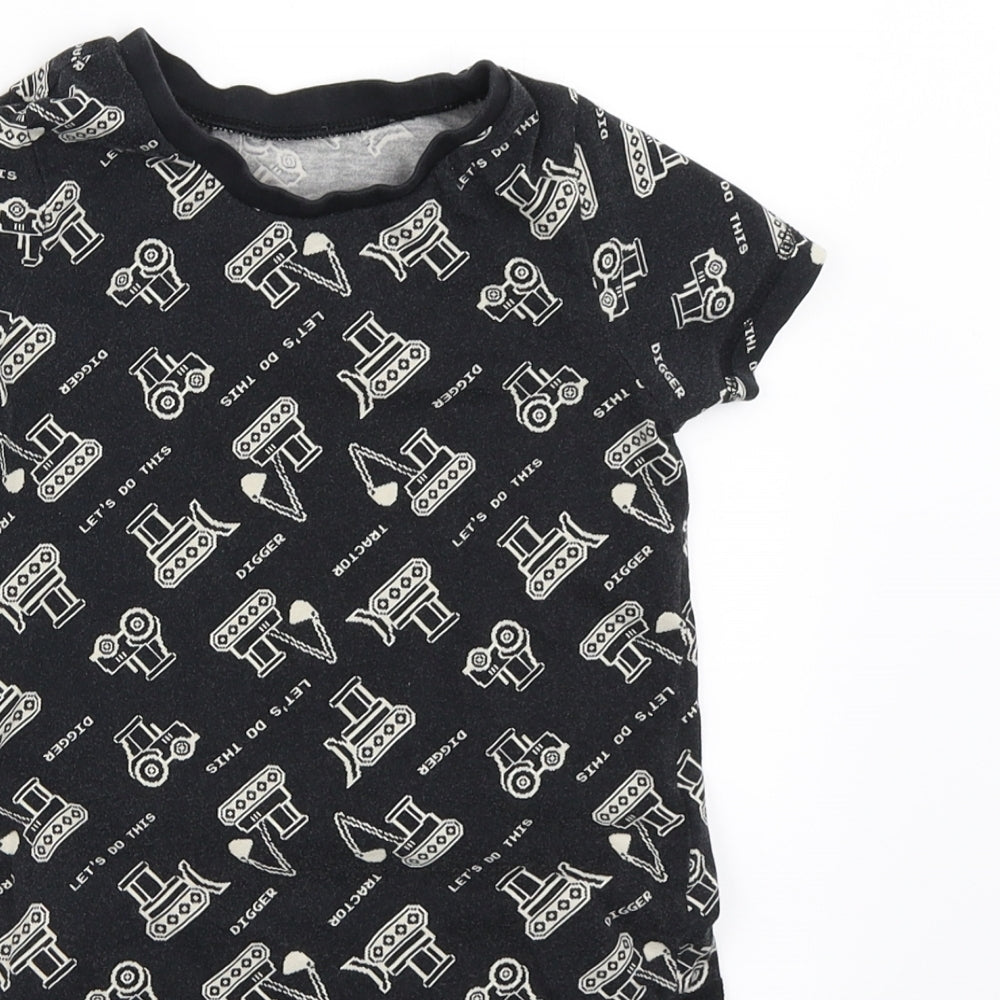 George Boys Black Solid   Pyjama Set Size 4-5 Years