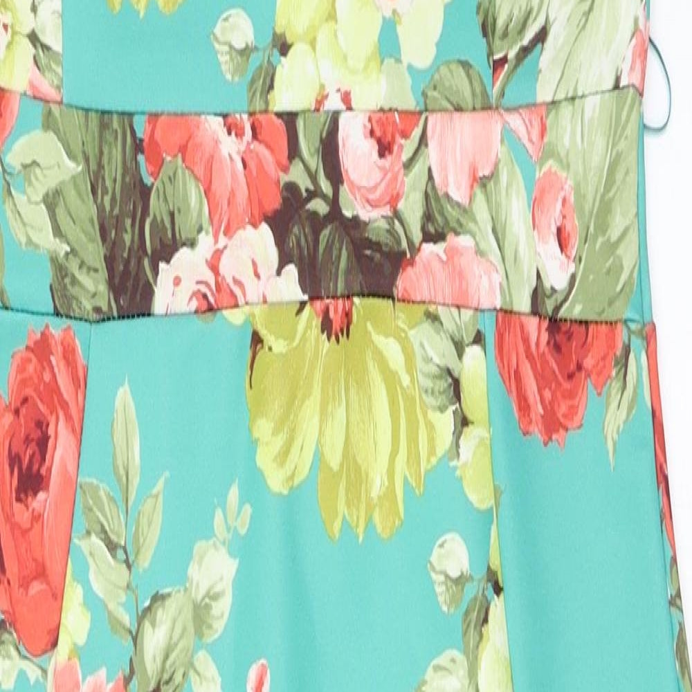 New Look Womens Green Floral  Bodycon  Size 14
