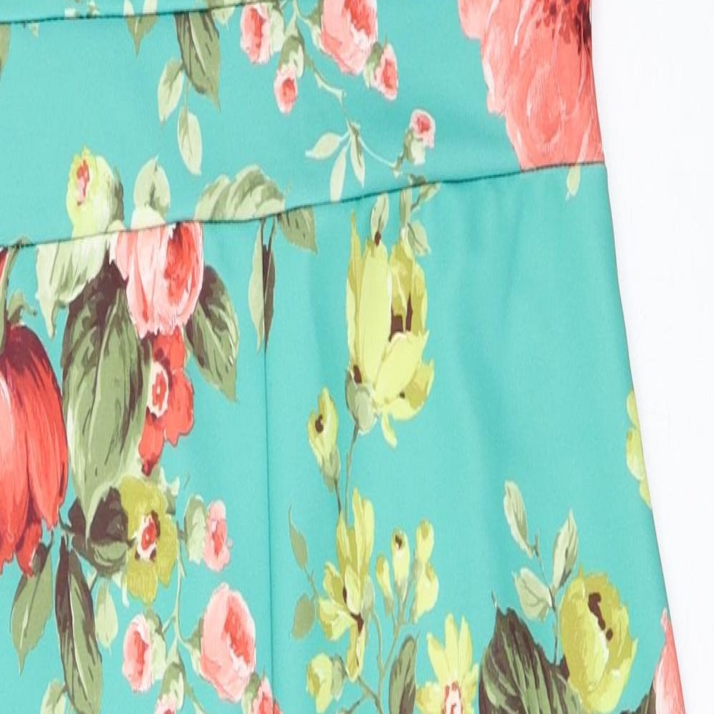 New Look Womens Green Floral  Bodycon  Size 14