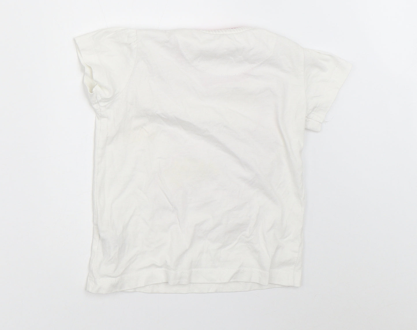 Mothercare Girls White   Basic T-Shirt Size 2-3 Years