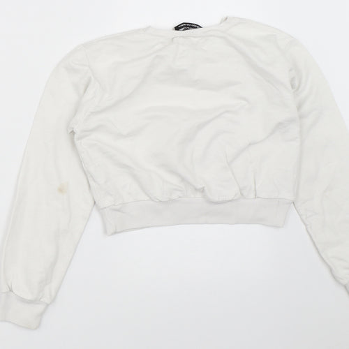 Select Girls White   Pullover Sweatshirt Size 10-11 Years