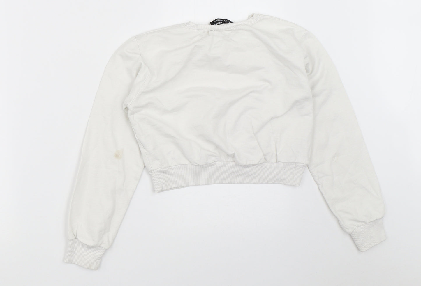 Select Girls White   Pullover Sweatshirt Size 10-11 Years
