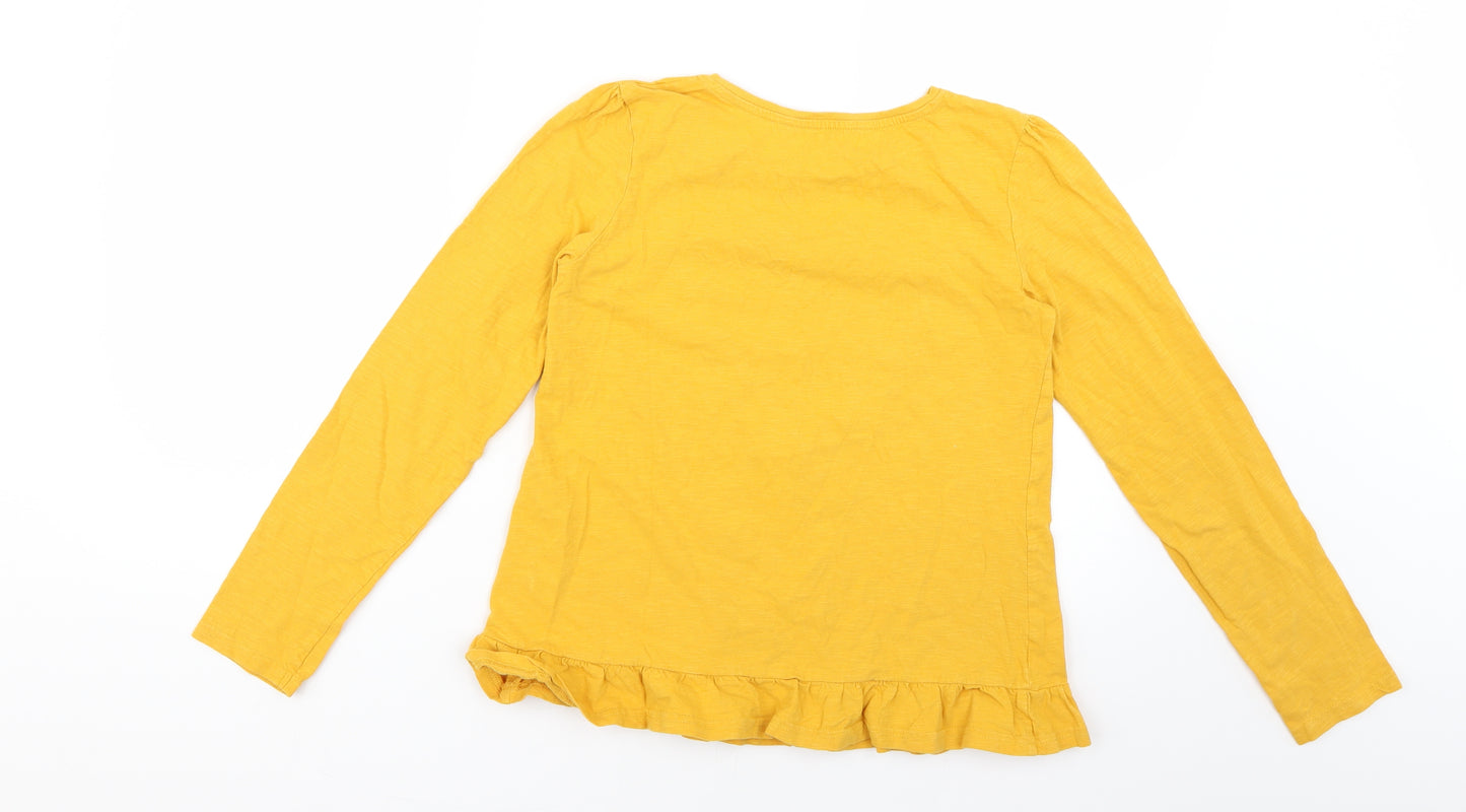 Nutmeg Girls Yellow Floral  Basic T-Shirt Size 13-14 Years