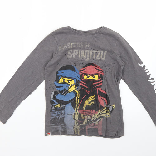 TU Boys Grey Geometric  Basic T-Shirt Size 9 Years