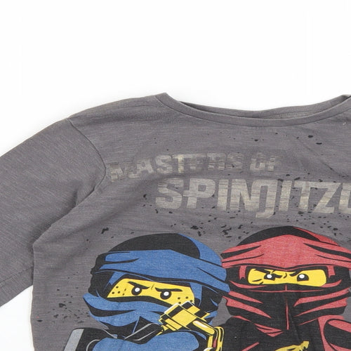 TU Boys Grey Geometric  Basic T-Shirt Size 9 Years