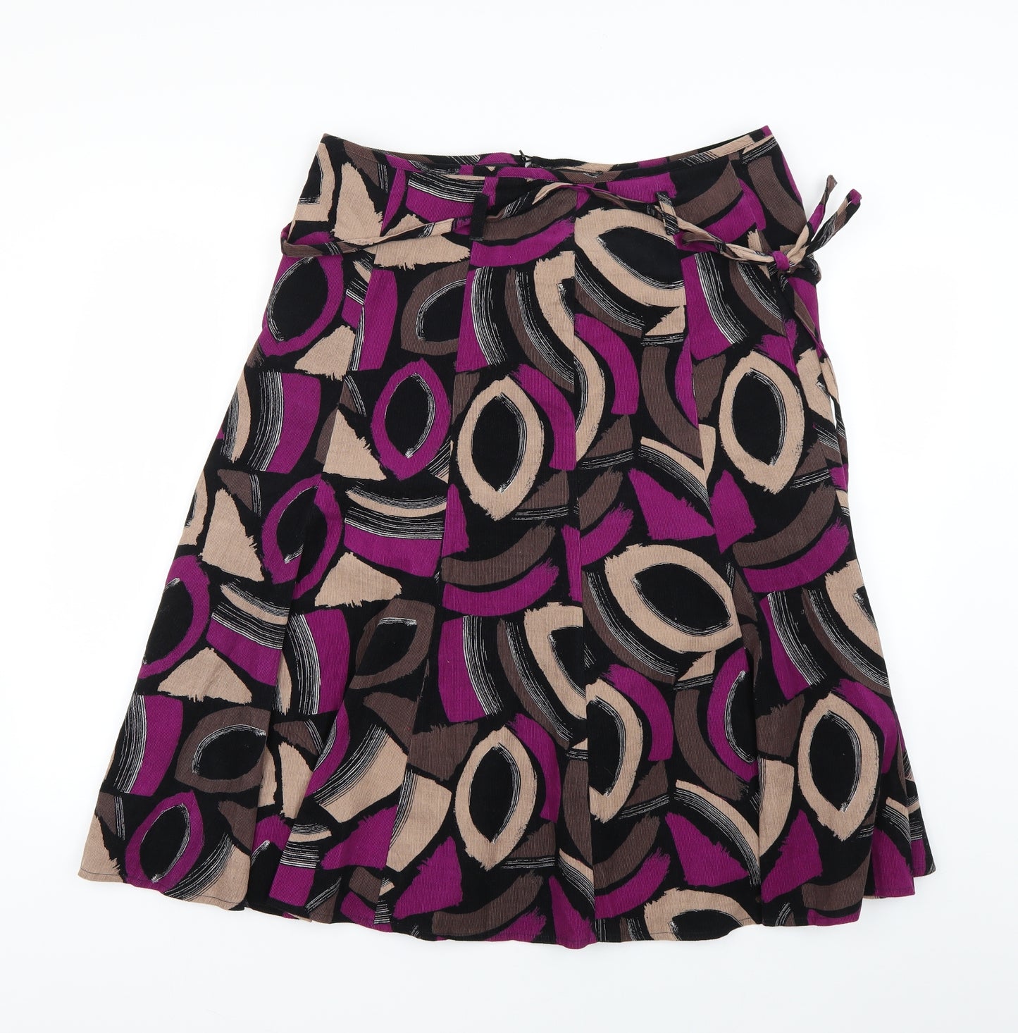 M&Co Womens Multicoloured Geometric  Flare Skirt Size 14