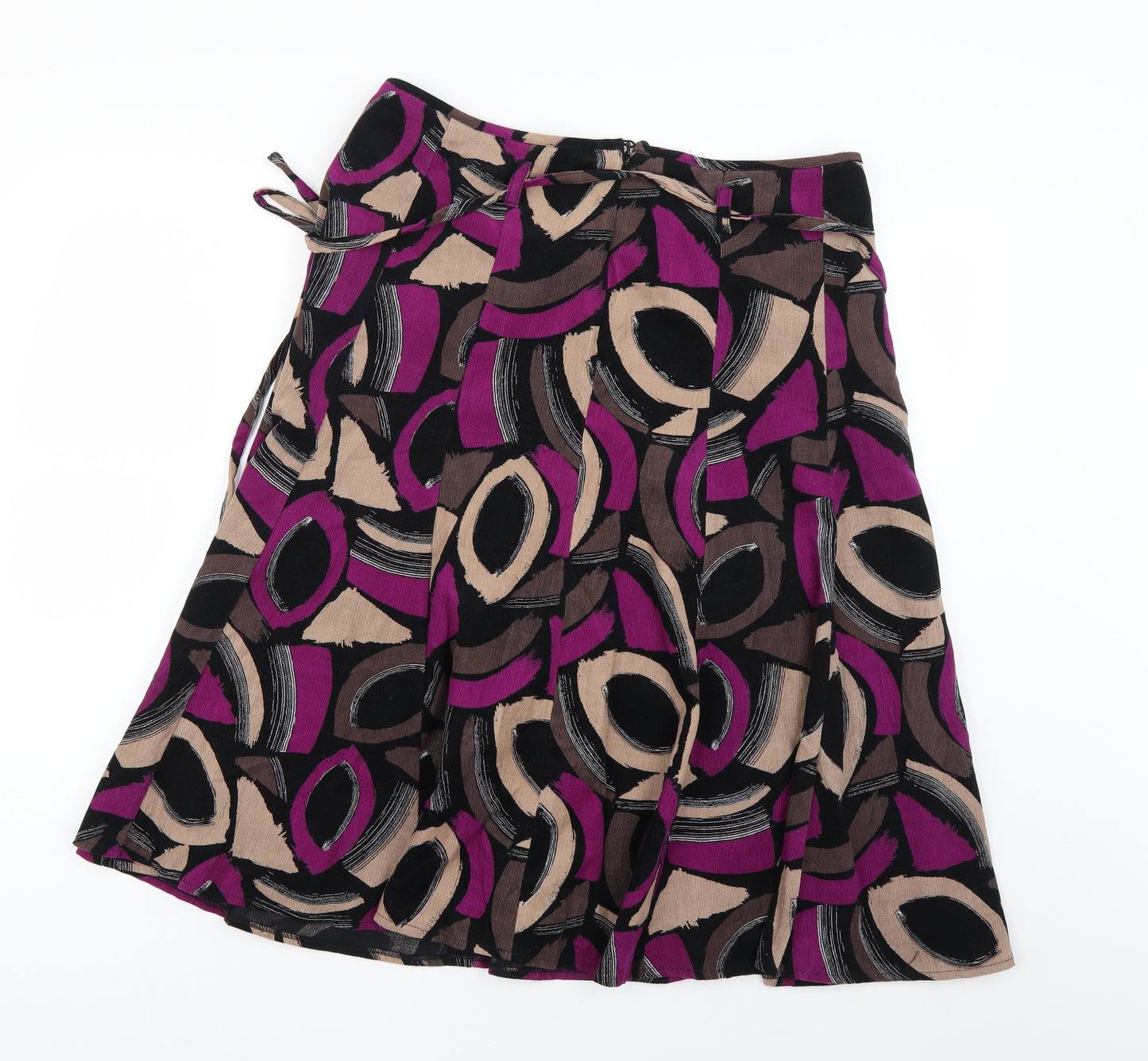 M&Co Womens Multicoloured Geometric  Flare Skirt Size 14