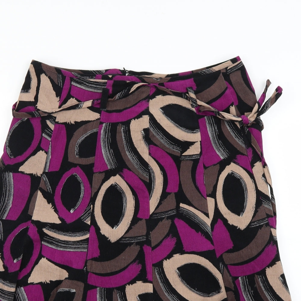 M&Co Womens Multicoloured Geometric  Flare Skirt Size 14