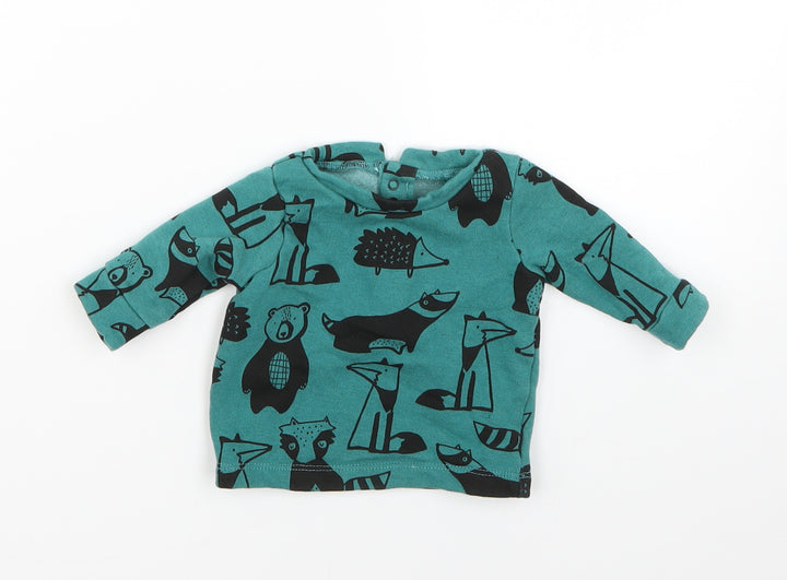 NEXT Baby Green Geometric Pullover Jumper Size 0-3 Months