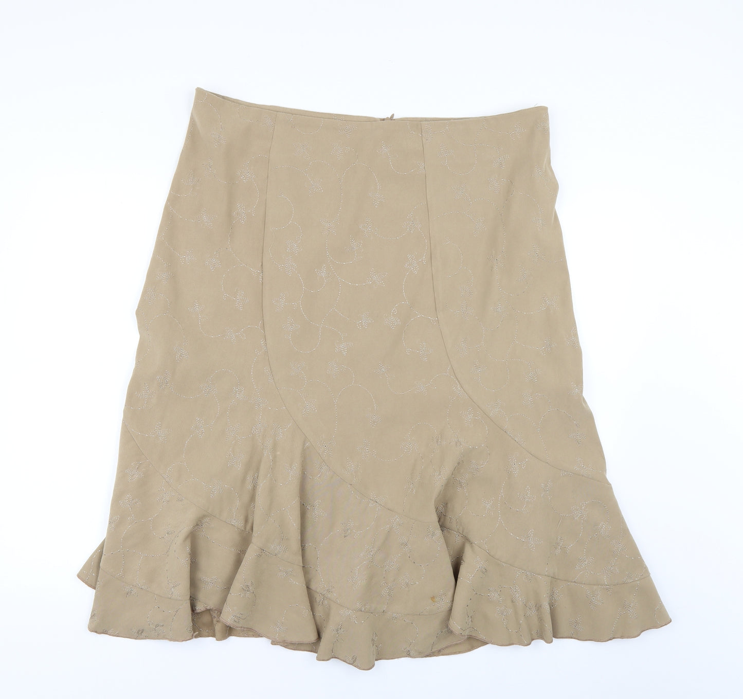 New Look Womens Brown Floral  Flare Skirt Size 16