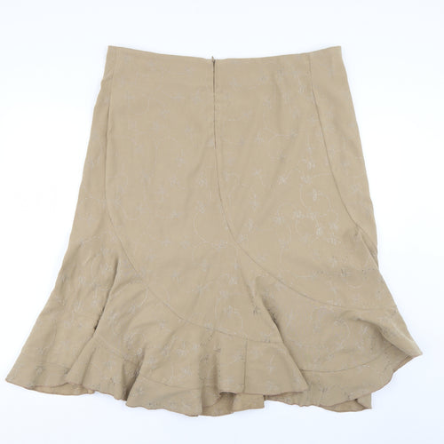 New Look Womens Brown Floral  Flare Skirt Size 16