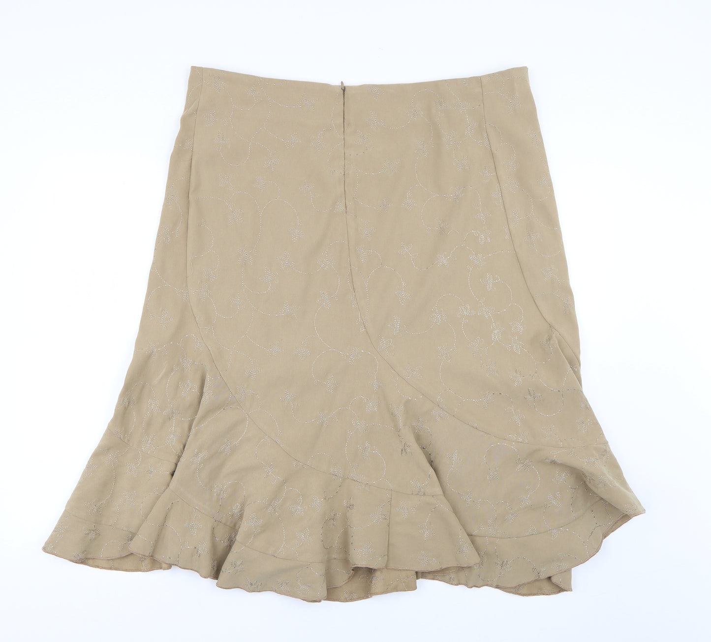 New Look Womens Brown Floral  Flare Skirt Size 16