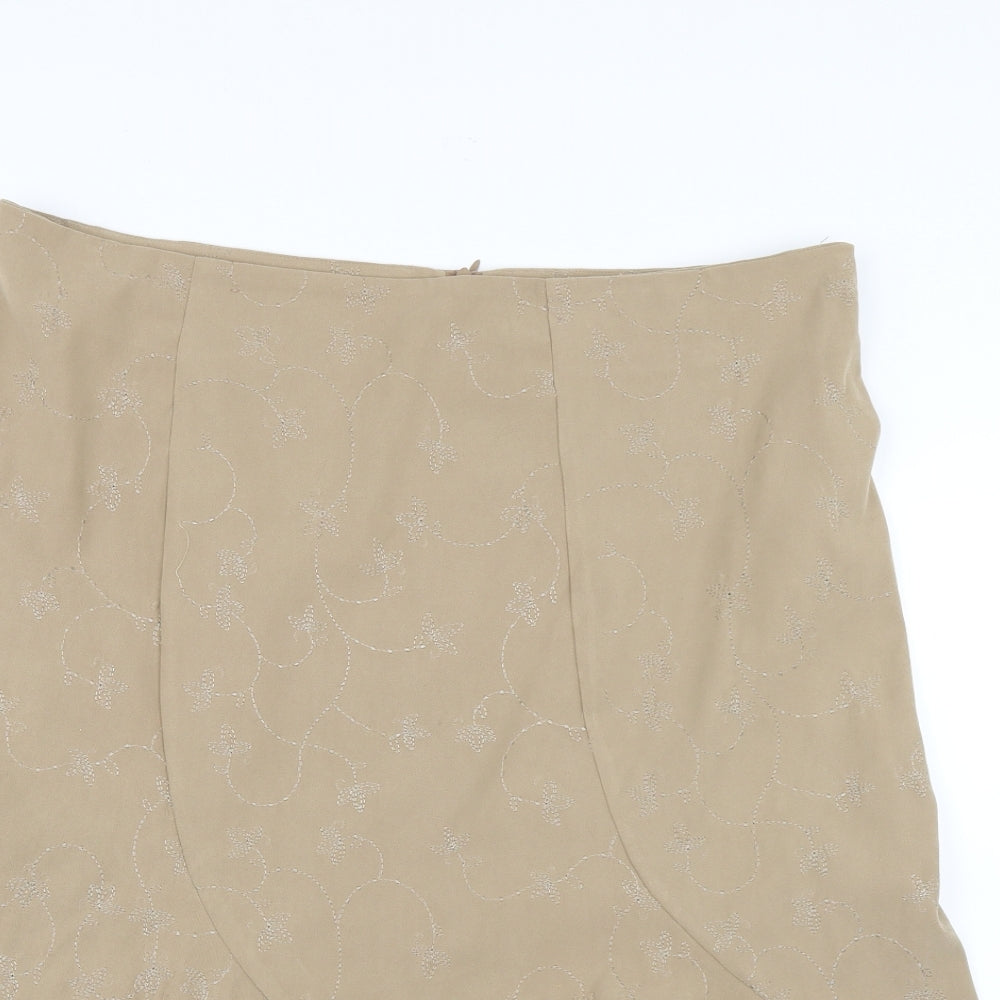 New Look Womens Brown Floral  Flare Skirt Size 16