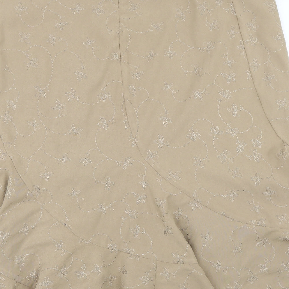 New Look Womens Brown Floral  Flare Skirt Size 16