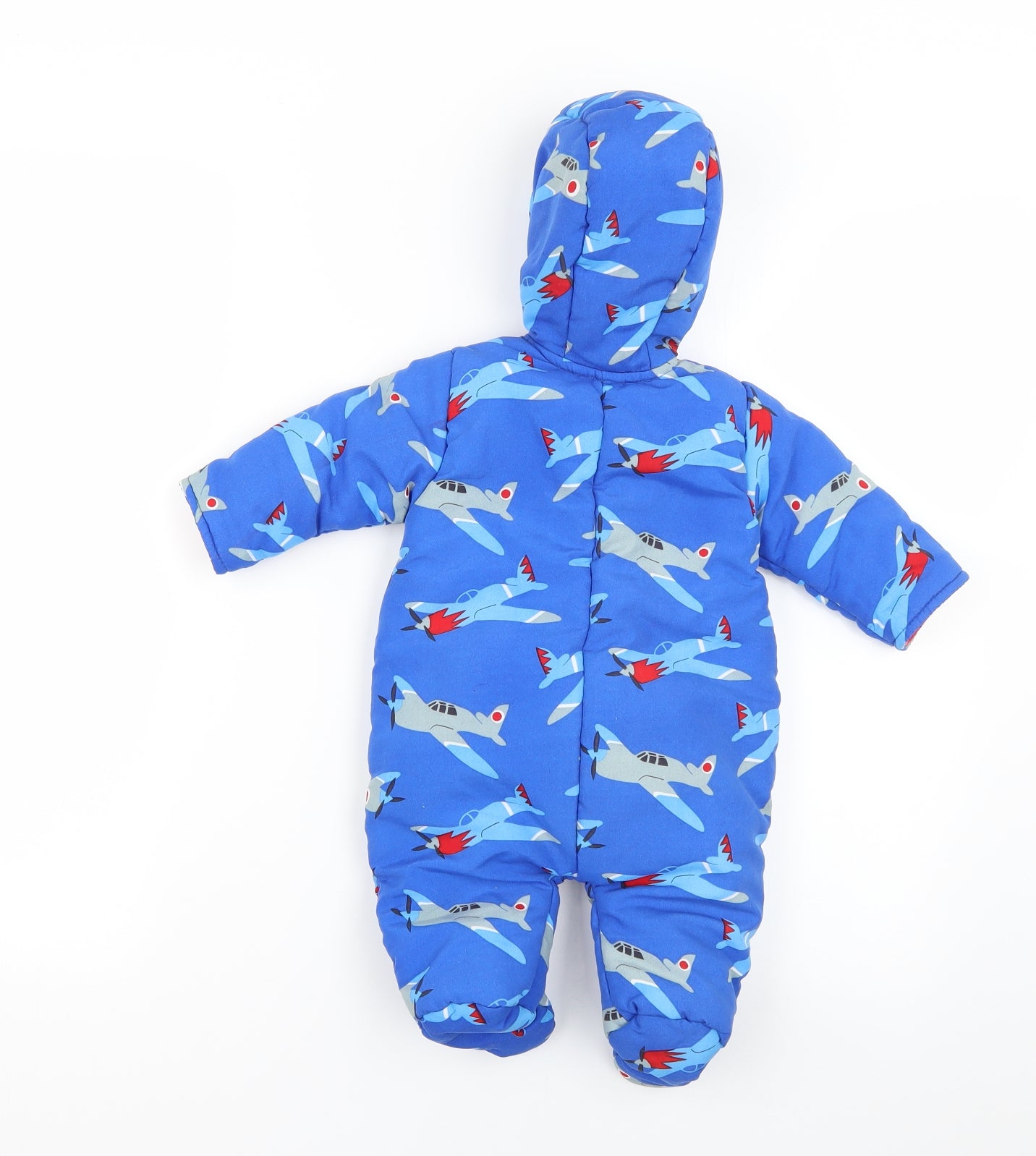 honour&pride Baby Blue Geometric  Basic Coat Snowsuit Size 0-3 Months