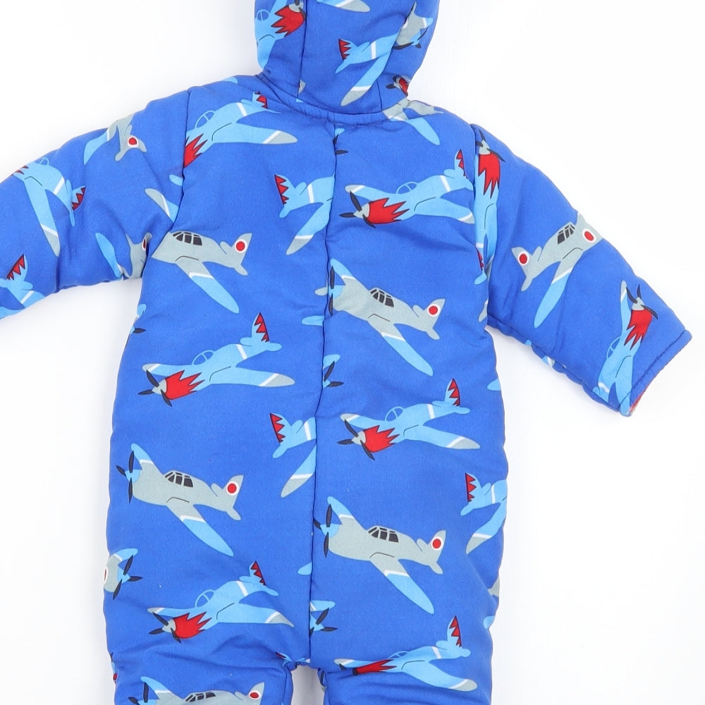 honour&pride Baby Blue Geometric  Basic Coat Snowsuit Size 0-3 Months