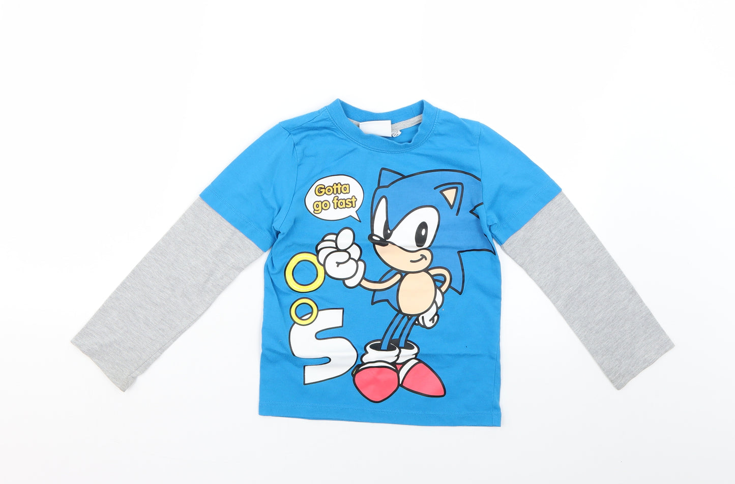 Sonic Boys Multicoloured Geometric  Basic T-Shirt Size 5-6 Years