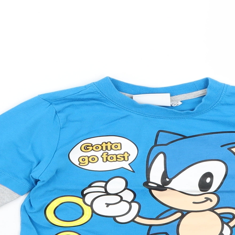 Sonic Boys Multicoloured Geometric  Basic T-Shirt Size 5-6 Years