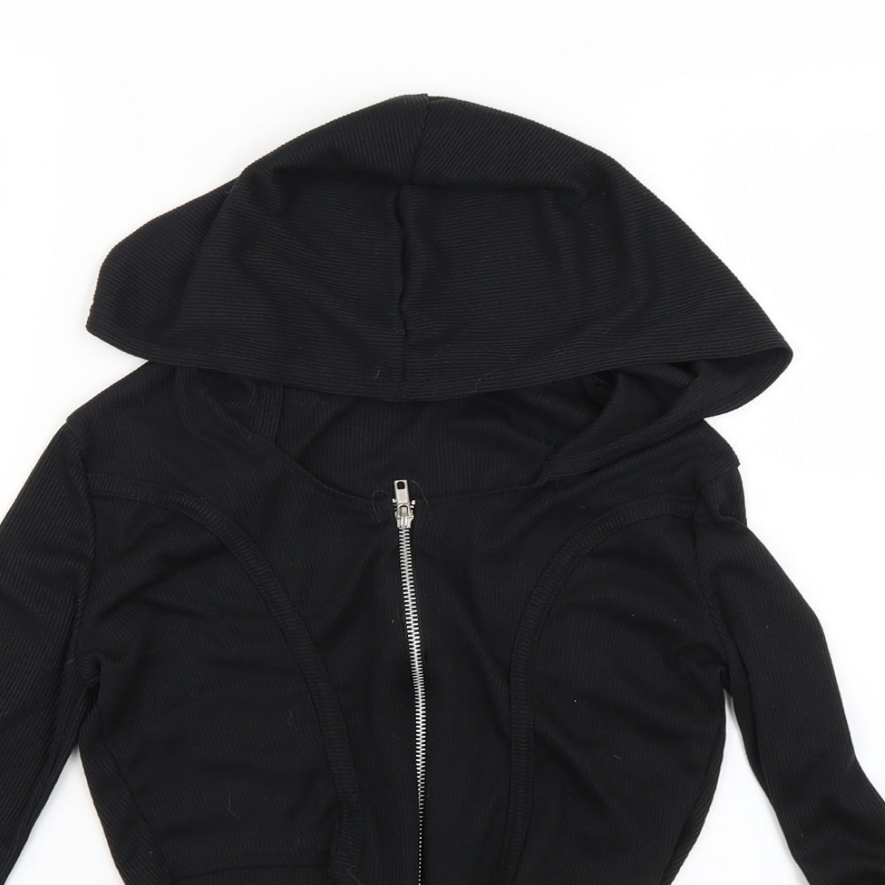 PRETTYLITTLETHING Womens Black   Full Zip Hoodie Size M