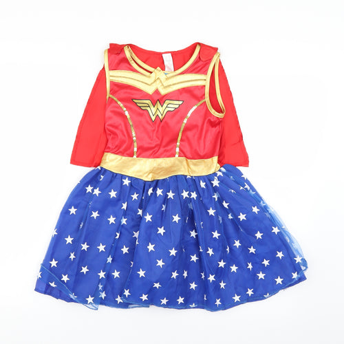 Preworn Girls Multicoloured Geometric  Fit & Flare  Size 7-8 Years