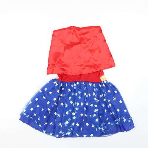 Preworn Girls Multicoloured Geometric  Fit & Flare  Size 7-8 Years